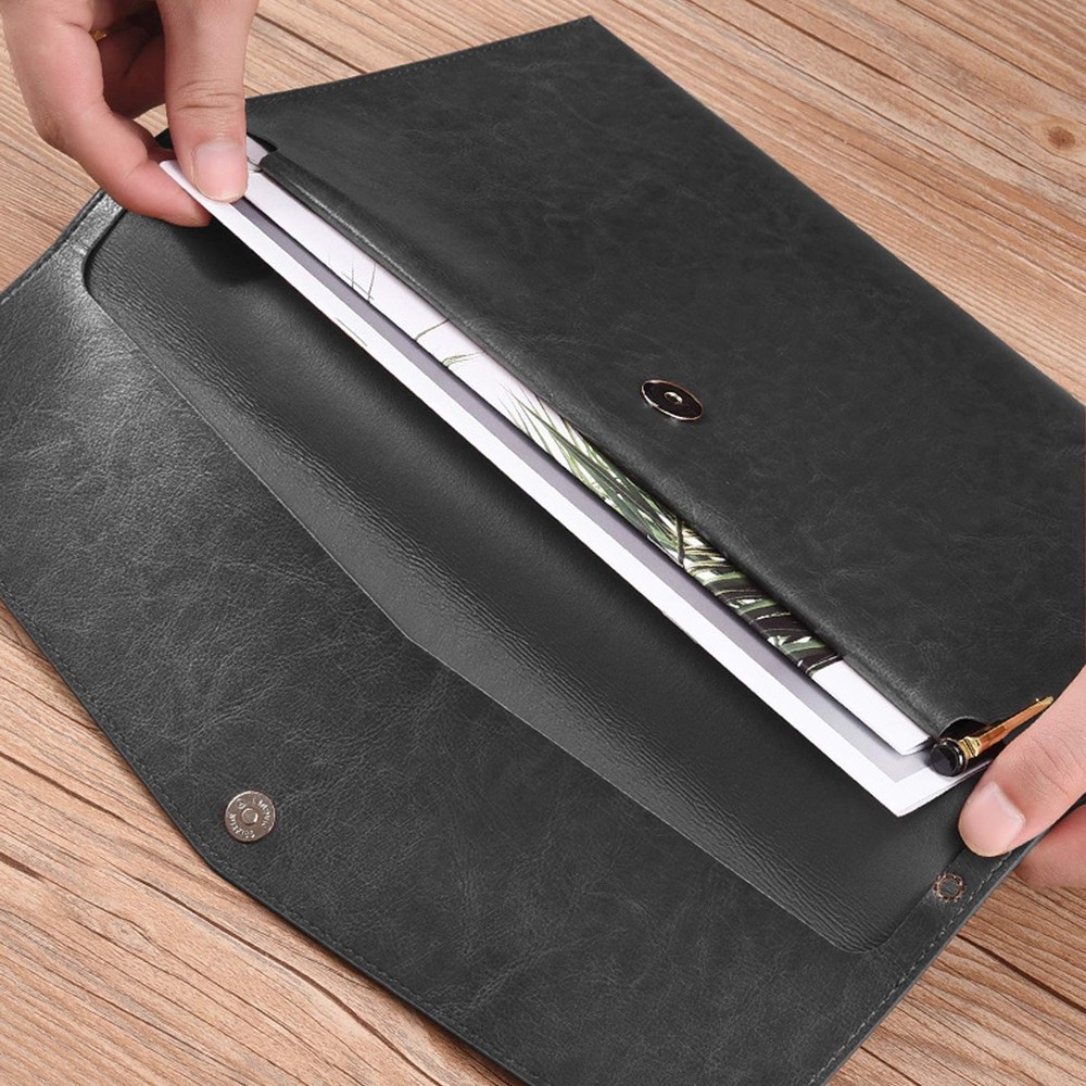Enyuwlcm PU Leather A4 File Folder Document Holder Envelope Folder Case with ...
