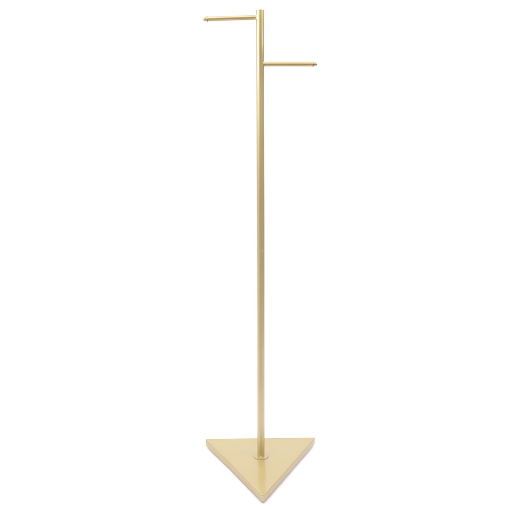 Industrial Tree Simple Design Gold Coat Rack w/ 2 Hooks&Triangular base f/ Hall