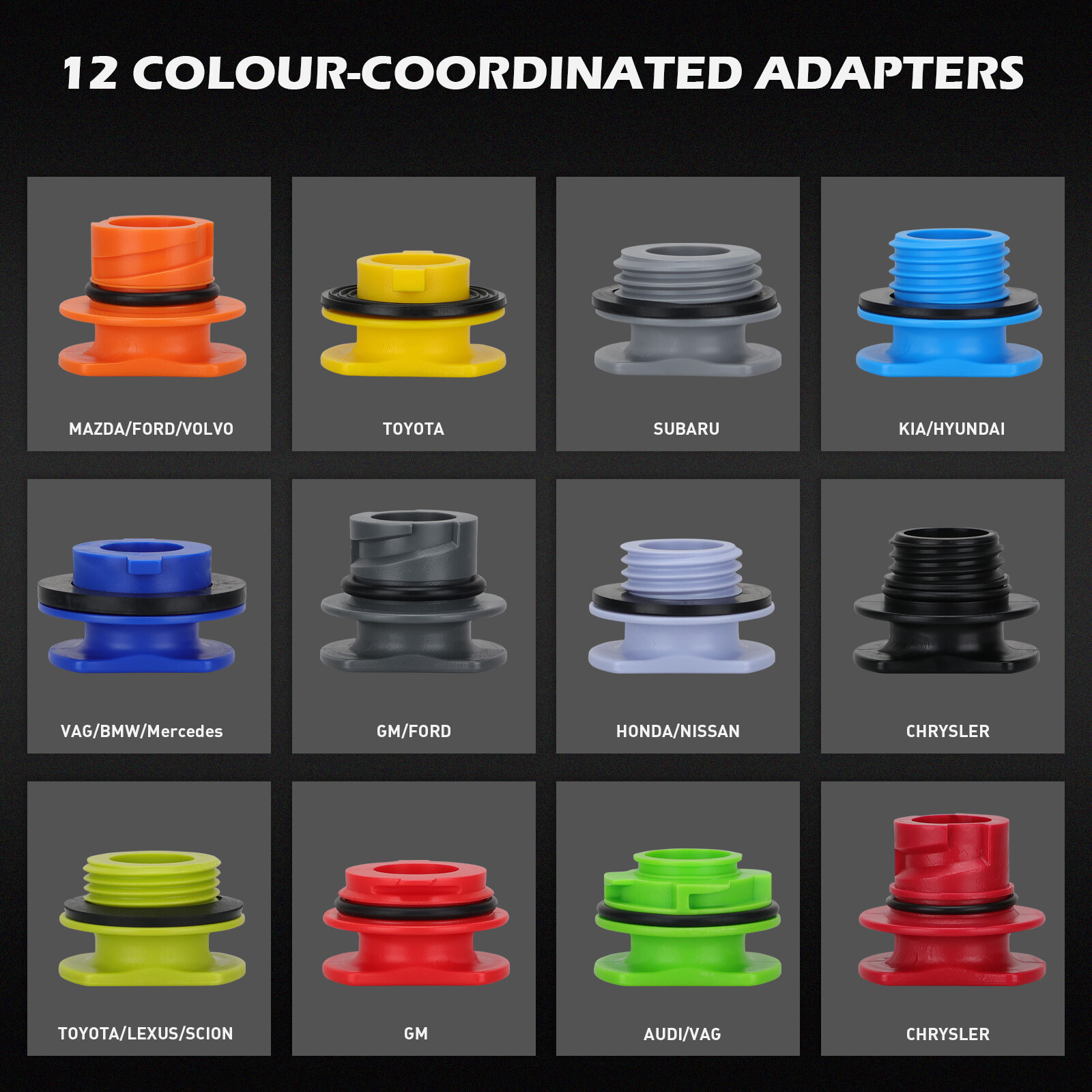 17pcs Multi-Application Oil Funnel Set For Toyota Lexus Mazda Ford Volvo Audi GM