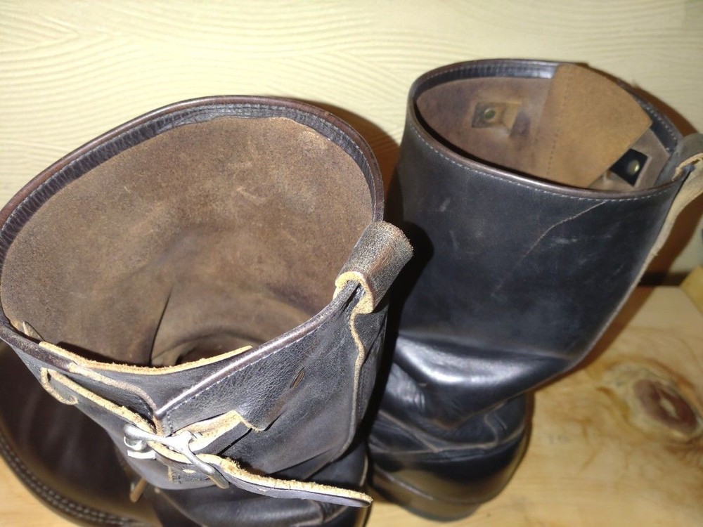 WHITE'S Boots Leather Black Nomad Engineer Boots Size 9FF