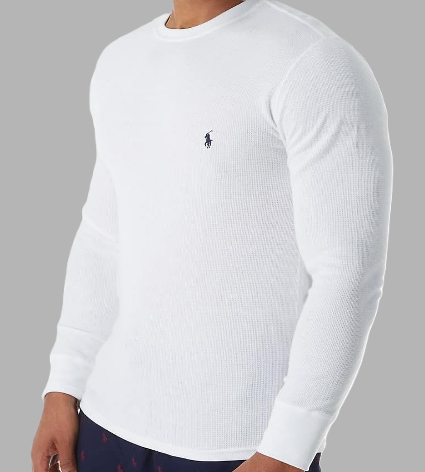 NWT - POLO RALPH LAUREN Mens Waffle Knit Thermal Long Sleeve Shirt WHITE - S-XXL