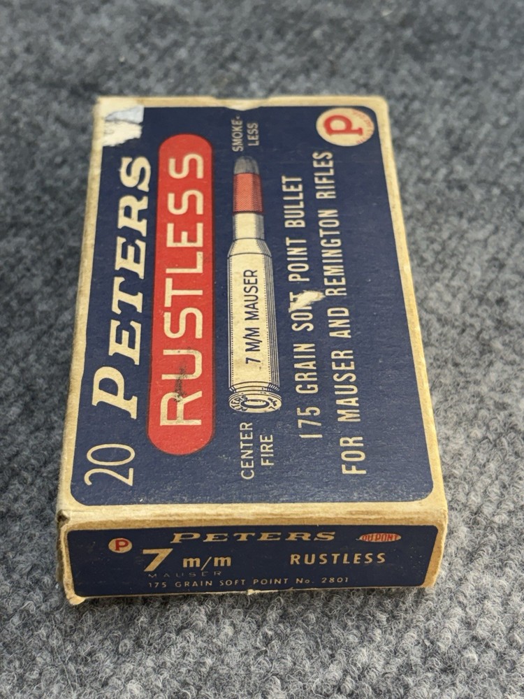 PETERS RUSTLESS 175 GRAIN SOFT POINT 7MM MAUSER (AMMO "BOX ONLY")