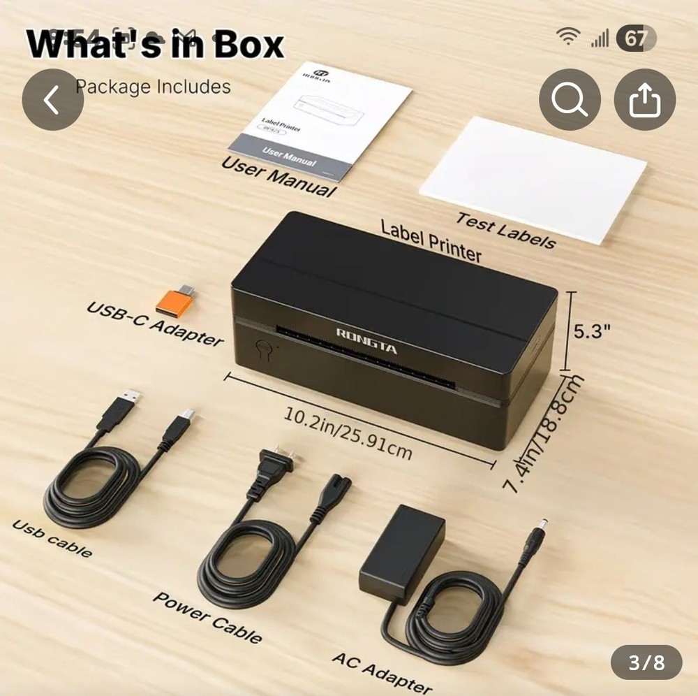 203 DPI Wireless Thermal Printer RP425 - NEW -