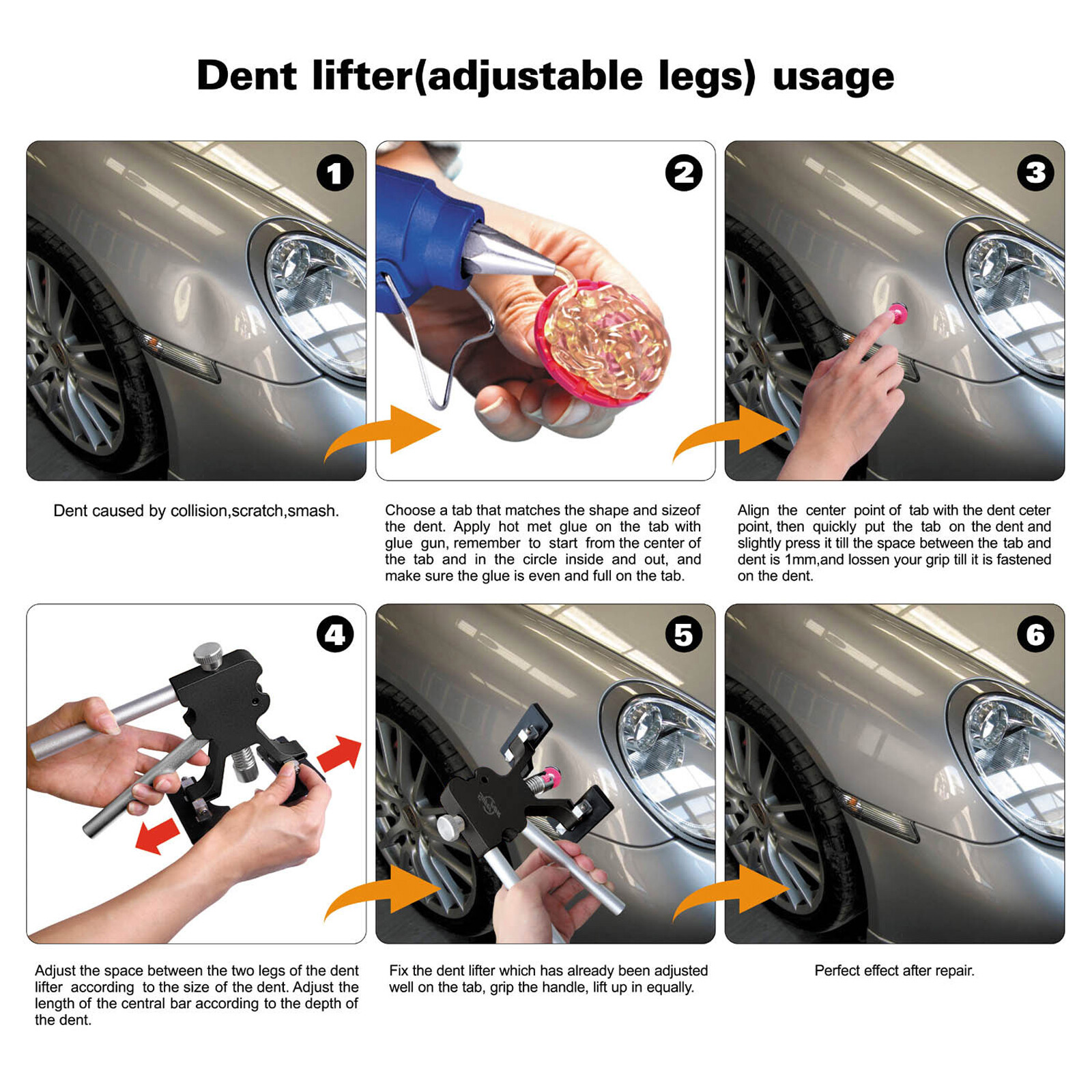 118-PC Paintless Dent Repair Kit - Car Body Dent & Hail Damage Removal Tools Set