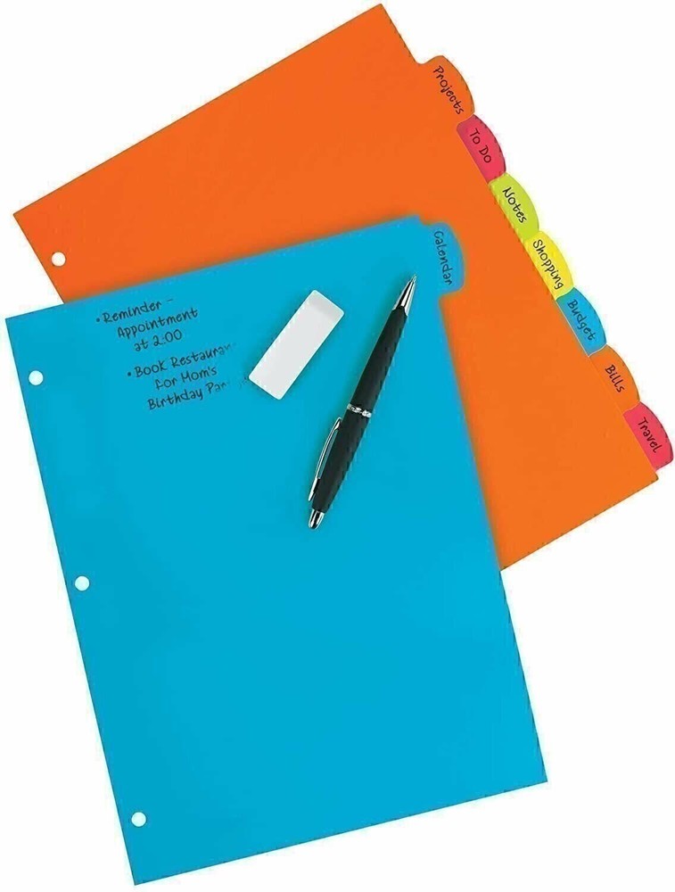 Avery Big Tab Write & Erase Durable Plastic Dividers, 5 MulticolorTabs 3 Sets