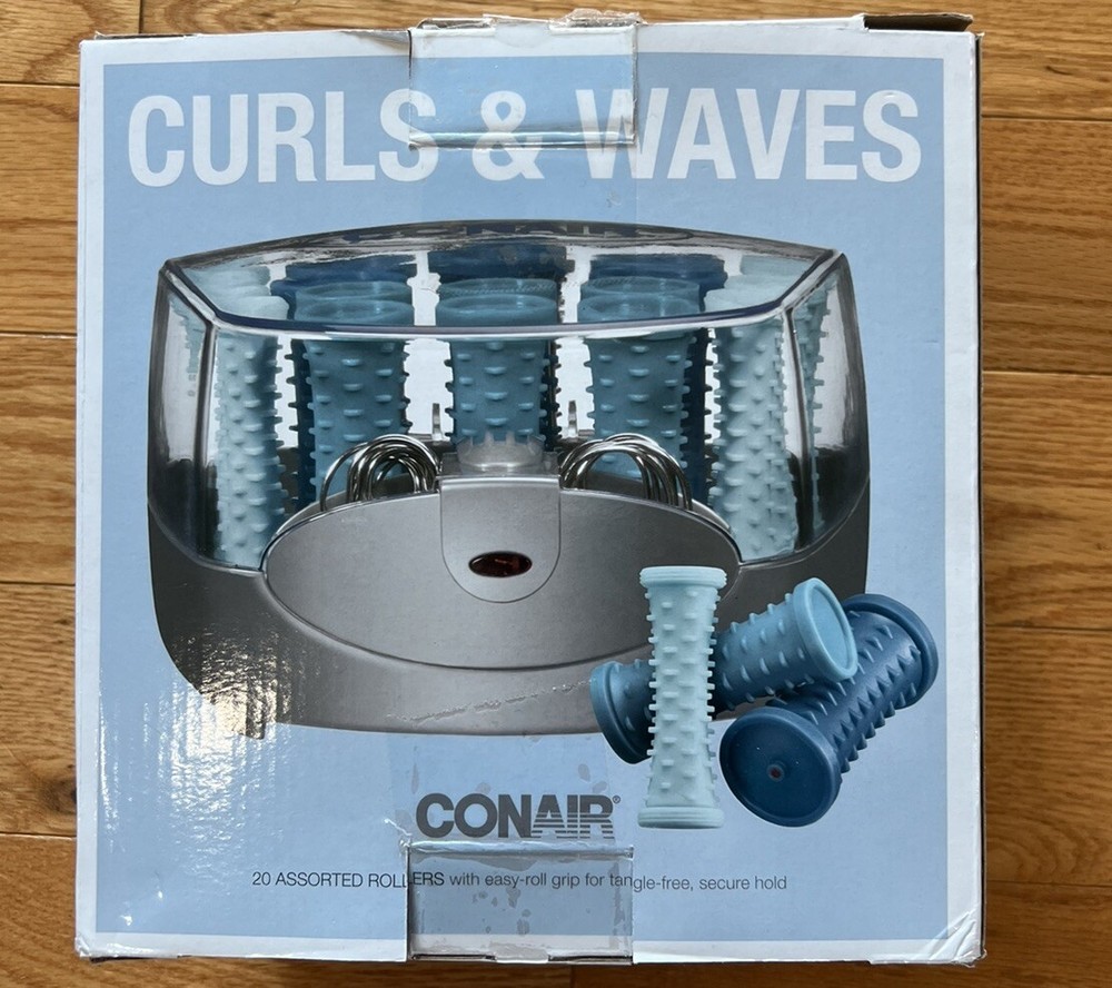 Conair Big Style Small Case Compact 20 Multi-Sized Hot Rollers Blue