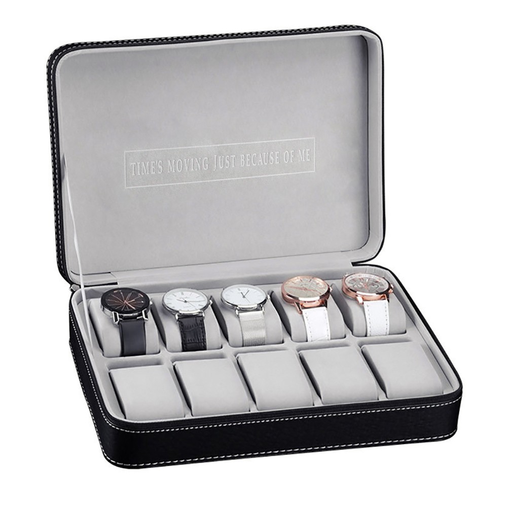 New Multiple Sizes Watch Display Case Storage Box Case | Leather Rounded Corner
