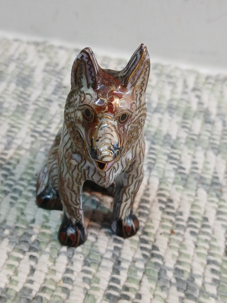 German Shepard Figurine 3" Tall Ceramic/ Porcelain Multicolor
