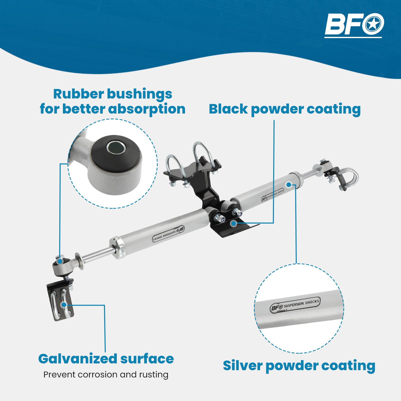 BFO Dual Steering Stabilizer Kit for Jeep Wrangler JK Unlimited 2007-2018