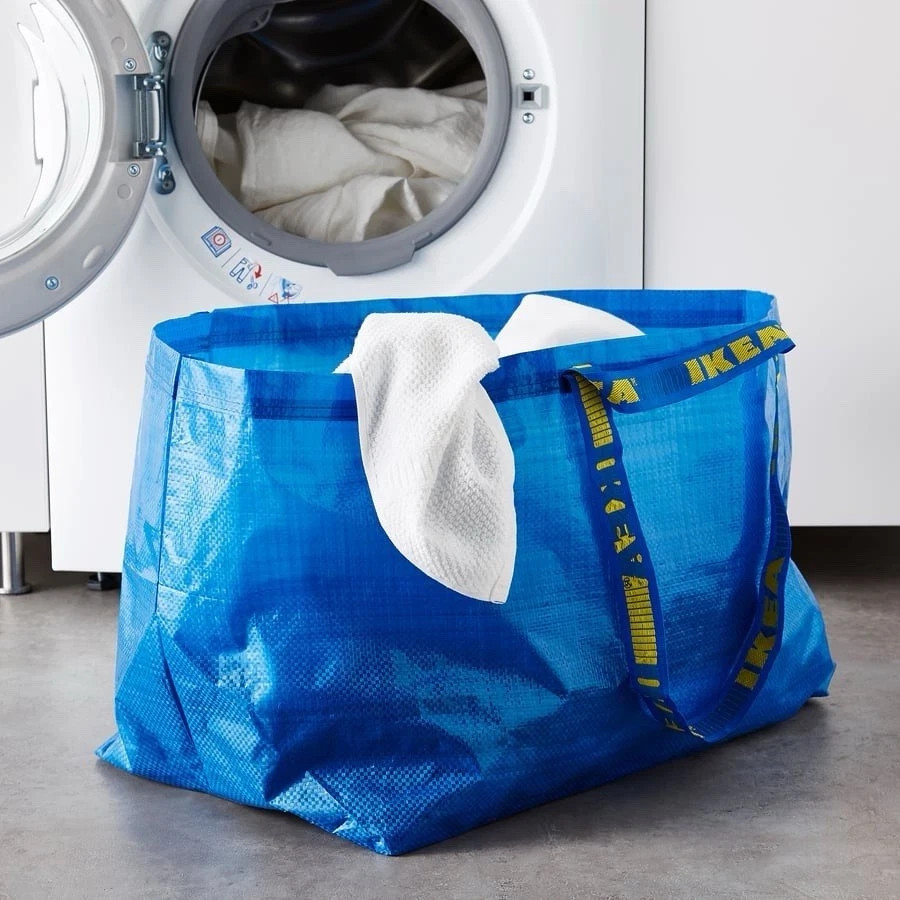 2PC IKEA Frakta LargeSize Shopping Bag Blue Sturdy Laundry Grocery Durable-19Gal