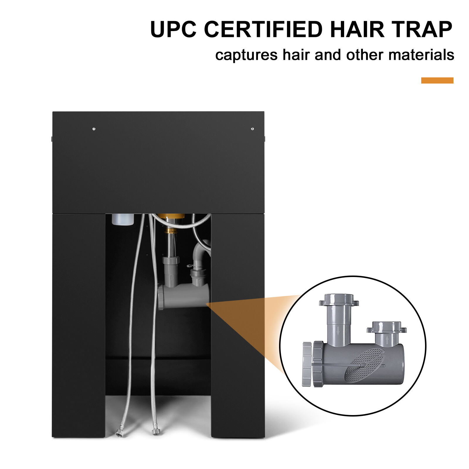 Backwash Sink Station Shampoo Bowl Beauty Spa Salon Hair Barber Equipment Black