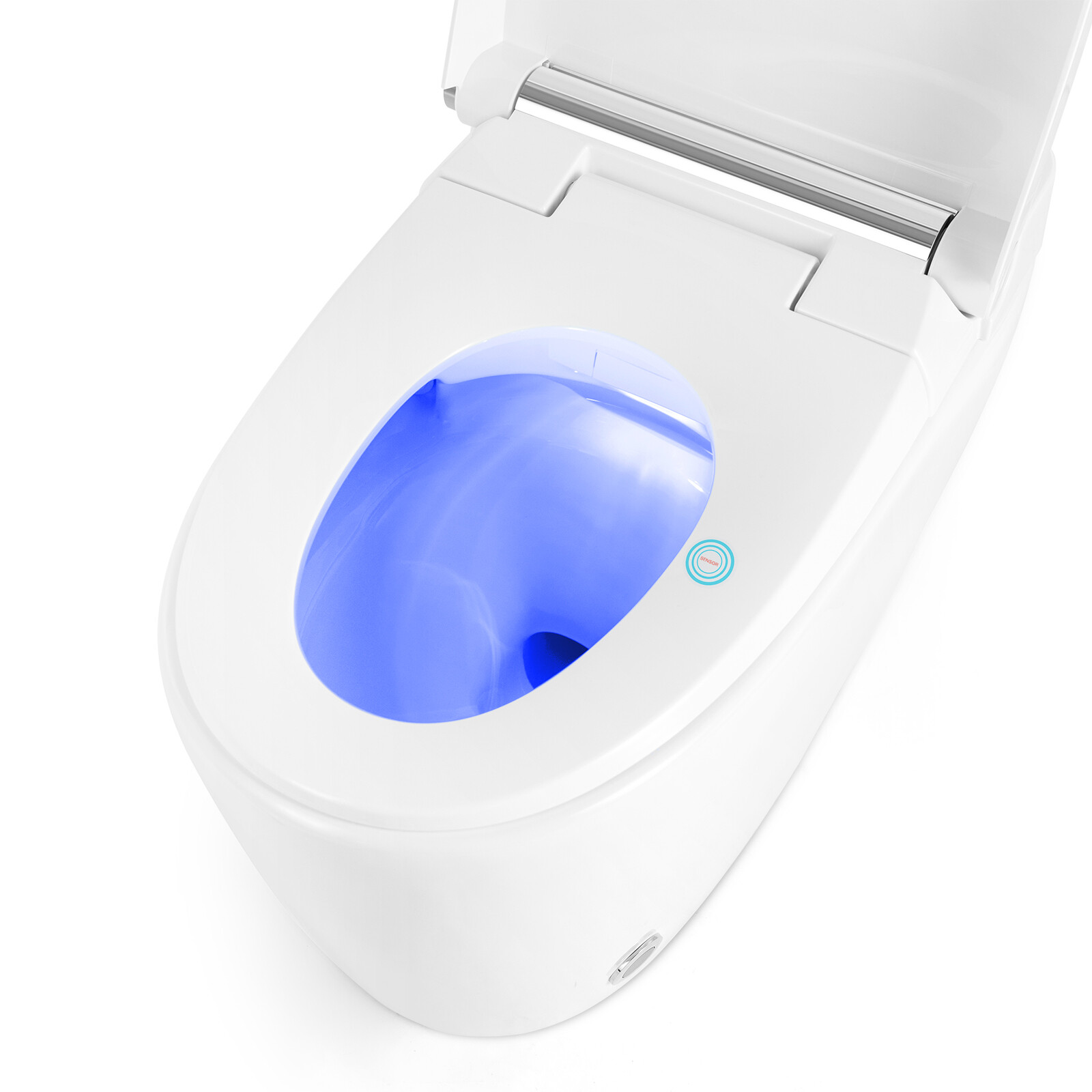 New Electronic Smart One Piece Toilet Heat Auto Flush Foot Sensor w/ Night Light