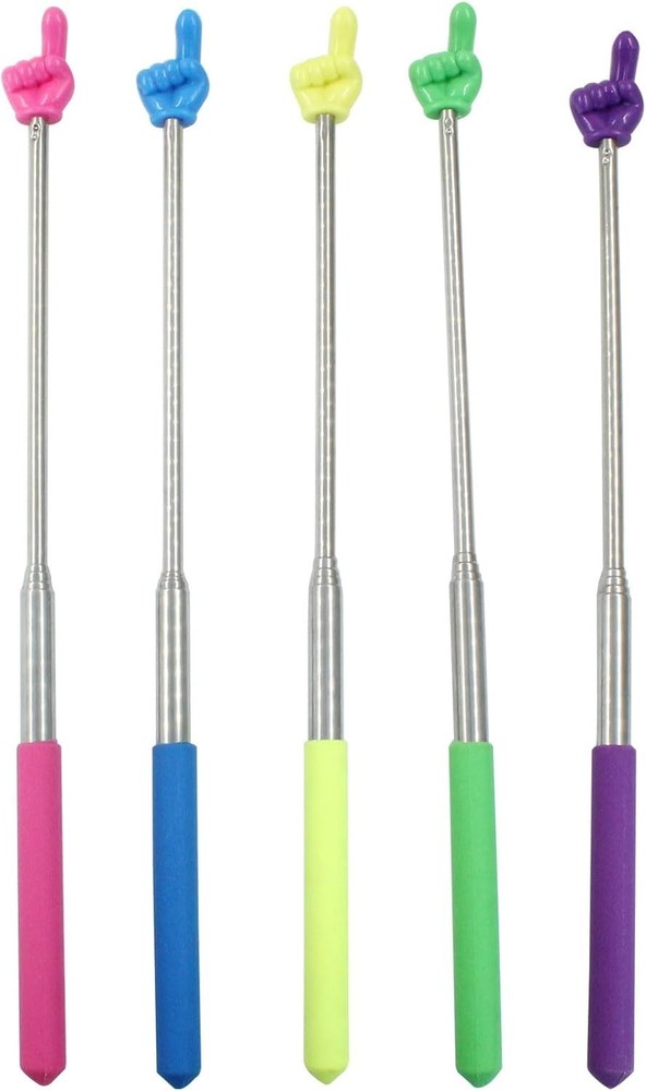 5PCS Retractable Teacher Pointer Stick Extendable Finger Pointer Classroom