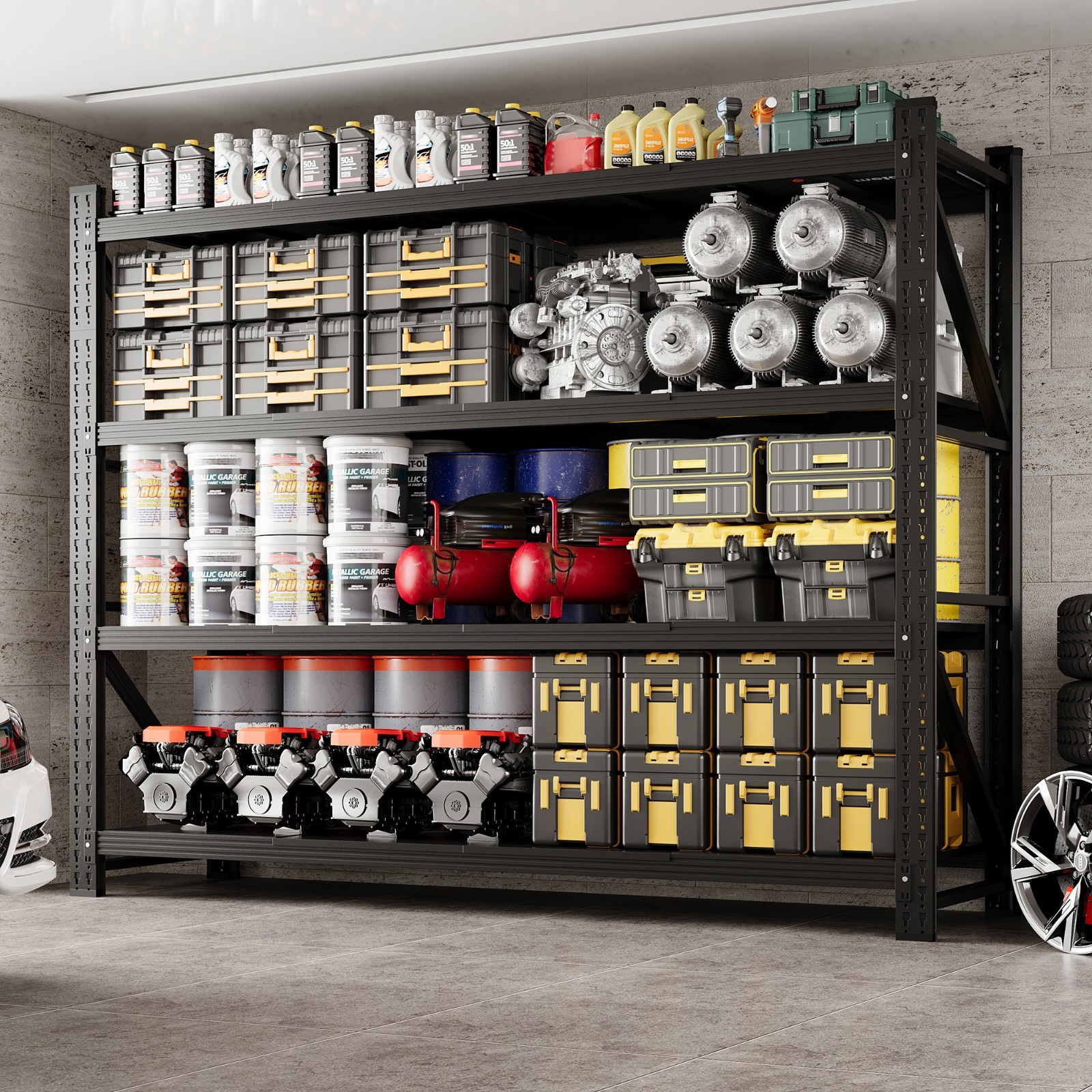 Heavy Duty 79" Garage Shelving Unit, 7000 lb Capacity Steel Rack for Warehouse S