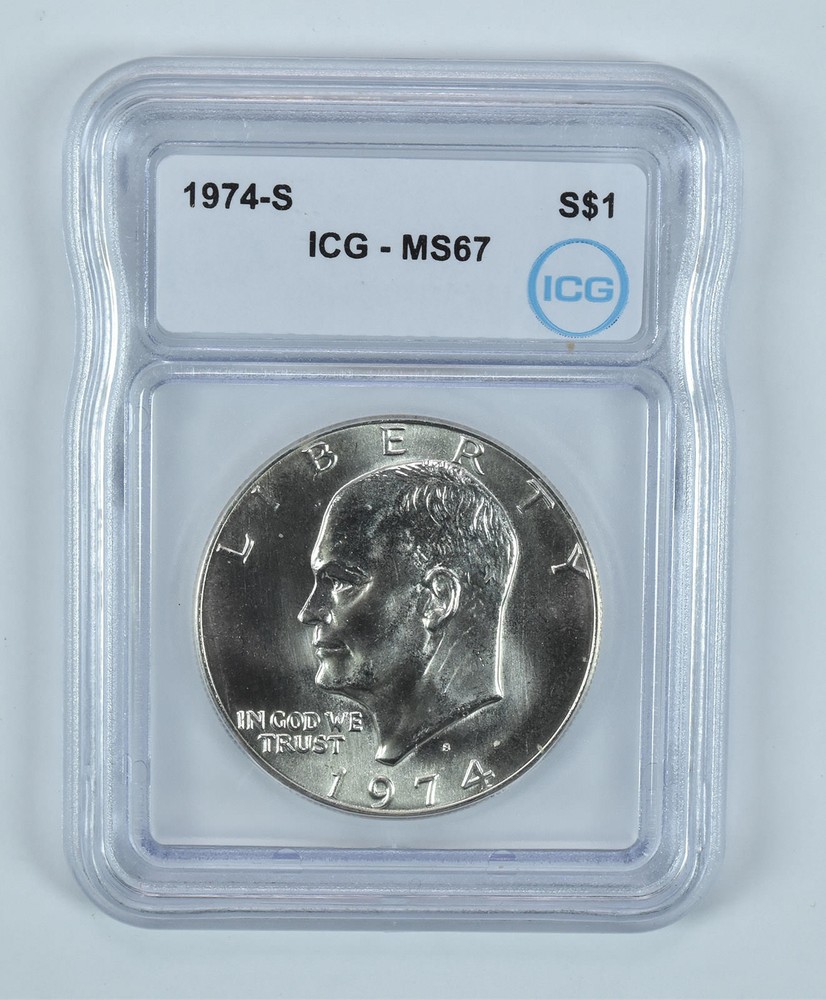 1974-S Eisenhower $1 Silver 40% MS67 ICG
