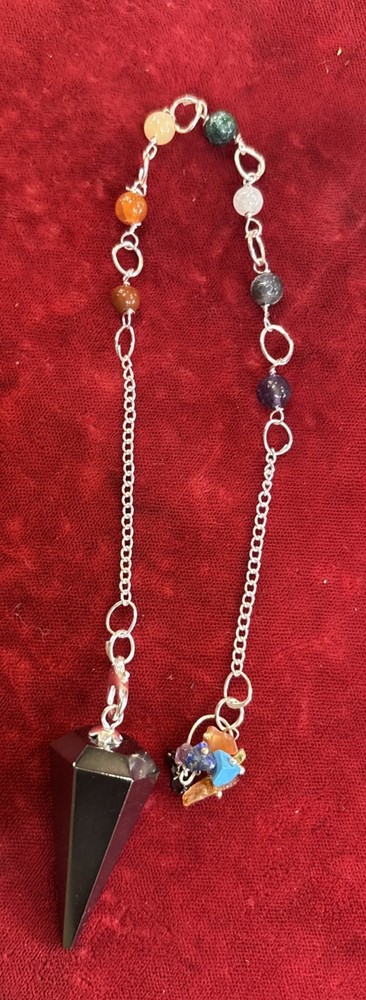 Hematite pendulum with Detachable Chakra Chain