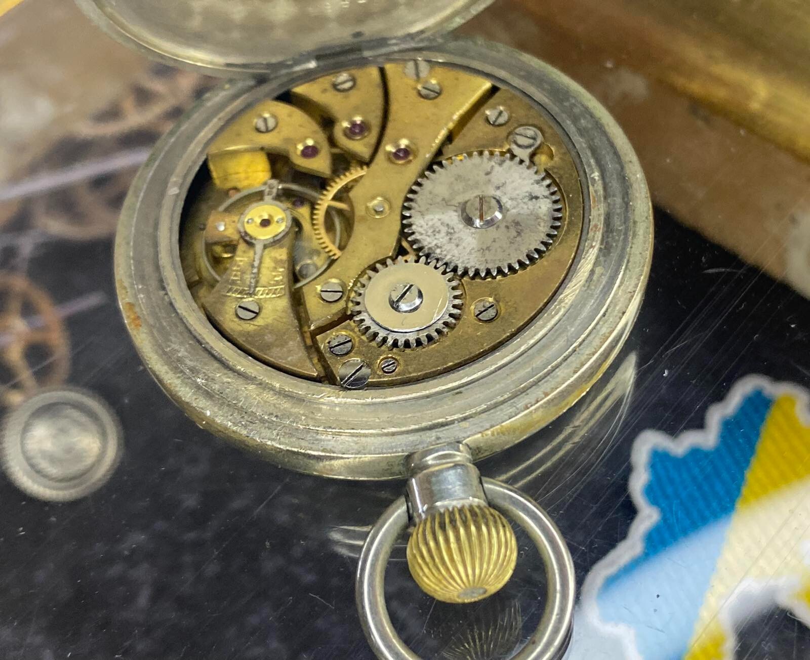 Antique Pocket Watch Mechanical Swiss Ottoman Military Chain Open Face Rare 19th