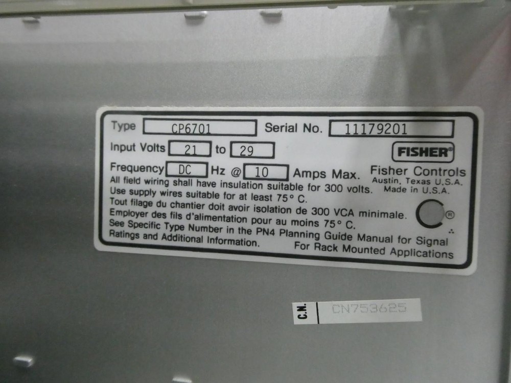 Fisher CP6701 Rack Chassis Module