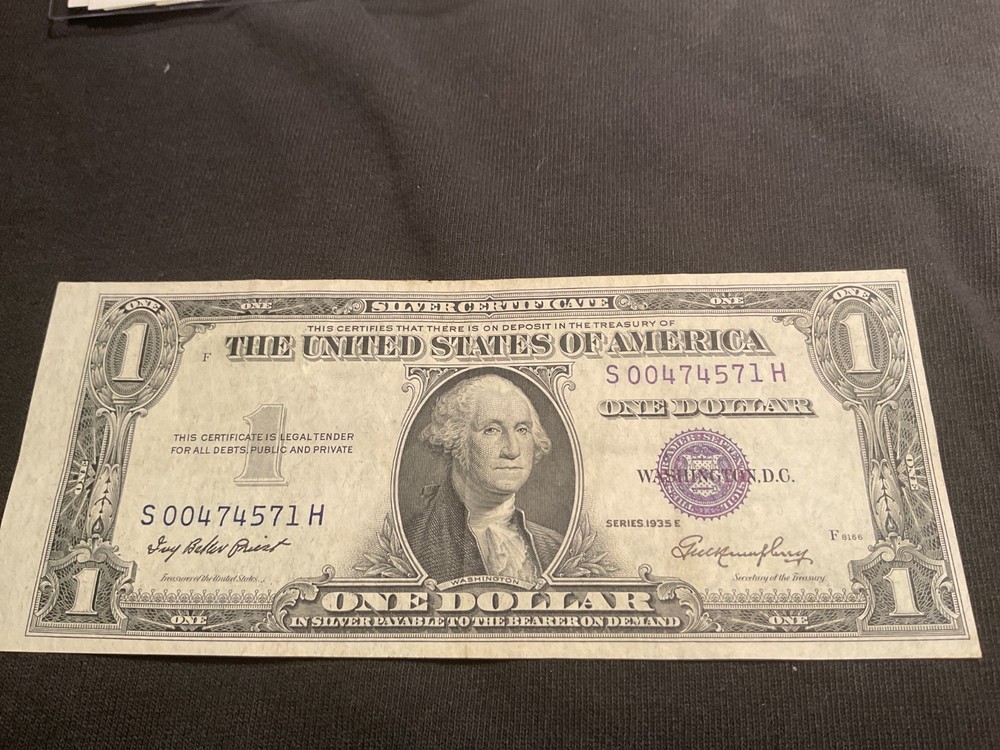 Error -3- 1935-Series E- Dollar Bills- Circulated. All different cuts.