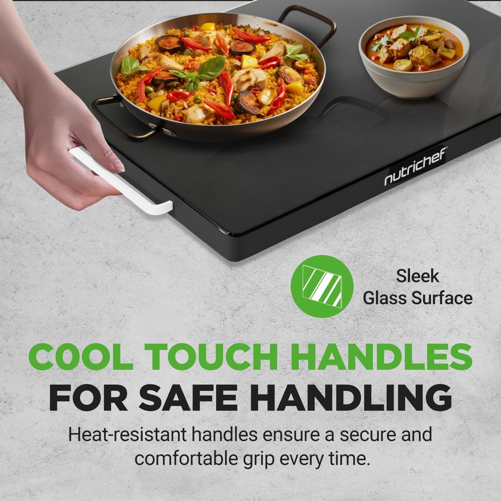 NutriChef Electric Warming Tray - Black