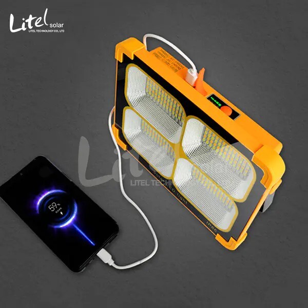 10400mAH Solar Rechargeable LED Work Light Portable Emergency Floodlight Battery