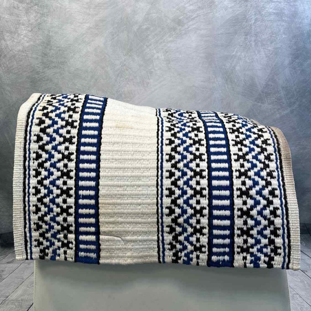 White & Blue Western Show Blanket