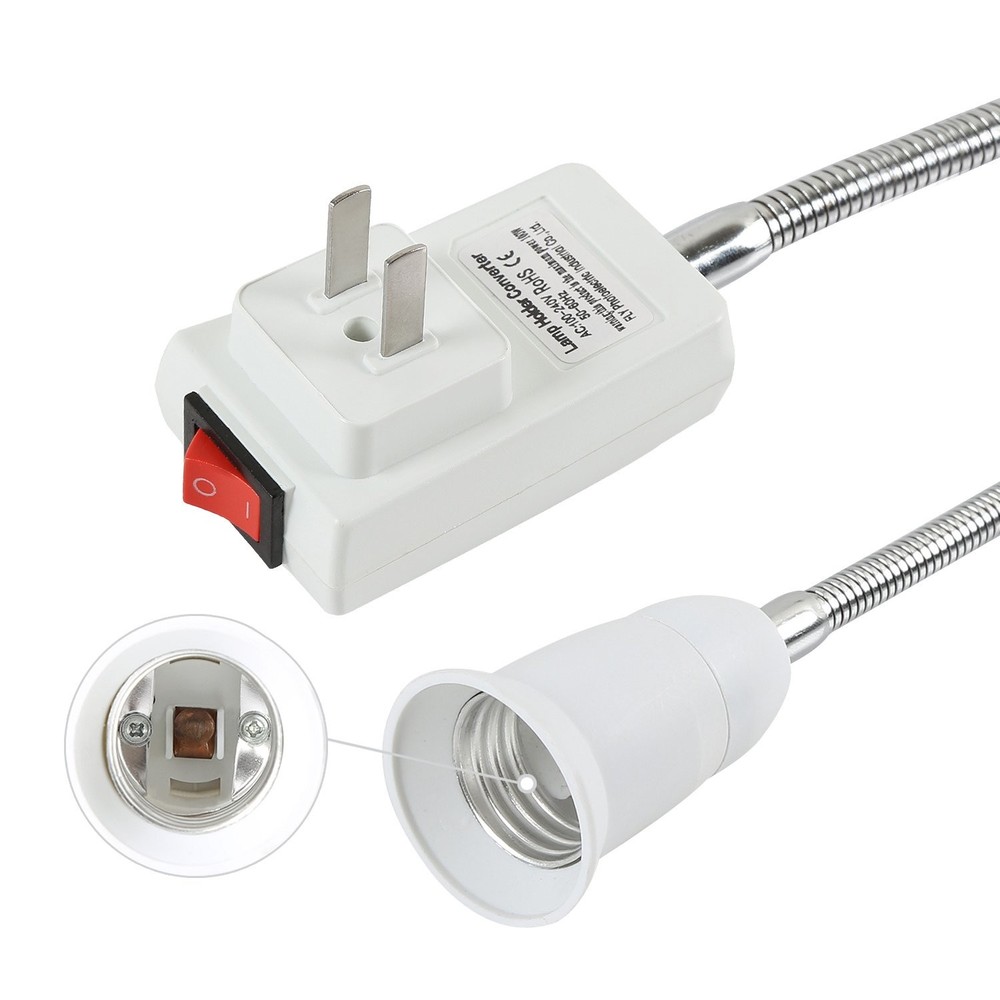 ELECTOP E27 Socket Adapter with On/Off Switch to US Plug,Flexible Extension...