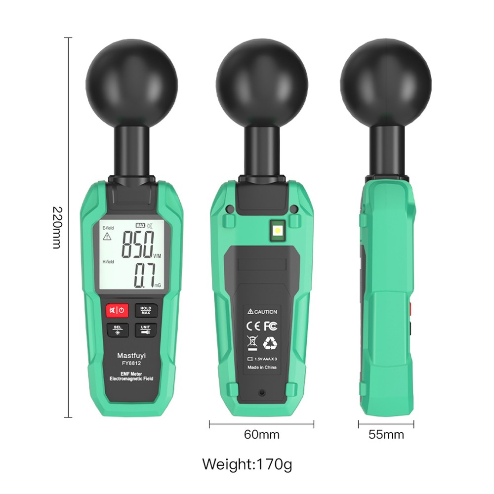 Mastfuyi EMF Meter Electromagnetic Field Tester High E5E2