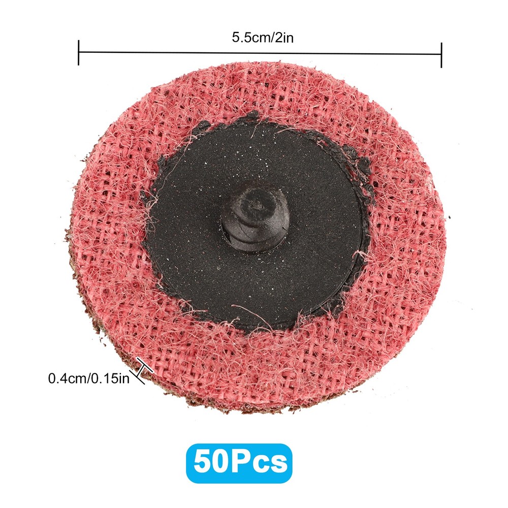 50Pc 2" Medium Surface Conditioning Discs Roll Lock Sanding Pads for Die Grinder