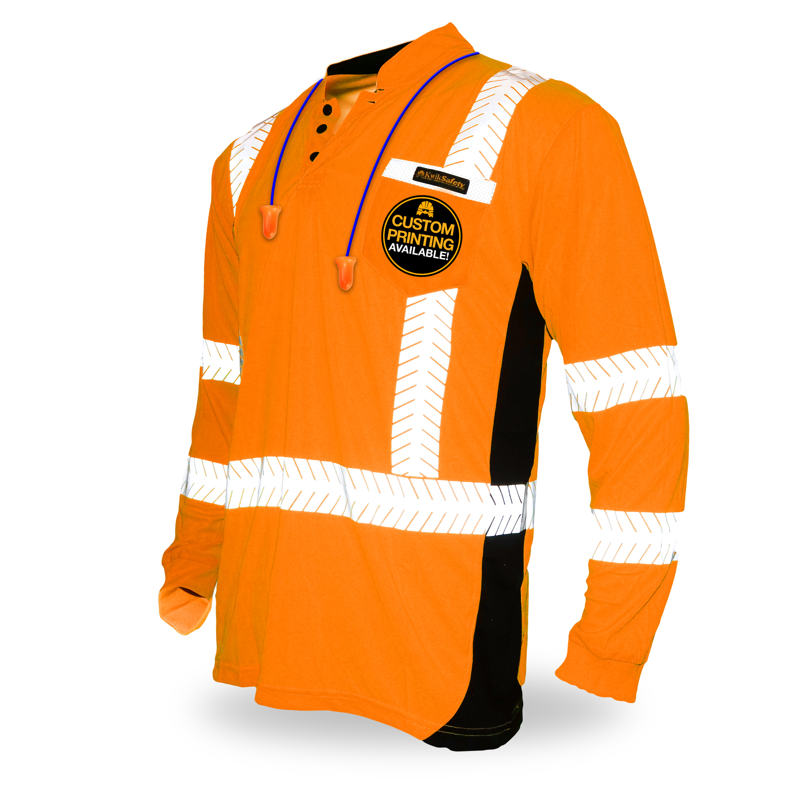 KwikSafety ESTIMATOR Hi Vis Reflective Long Sleeve ANSI Class 3 Safety Shirt