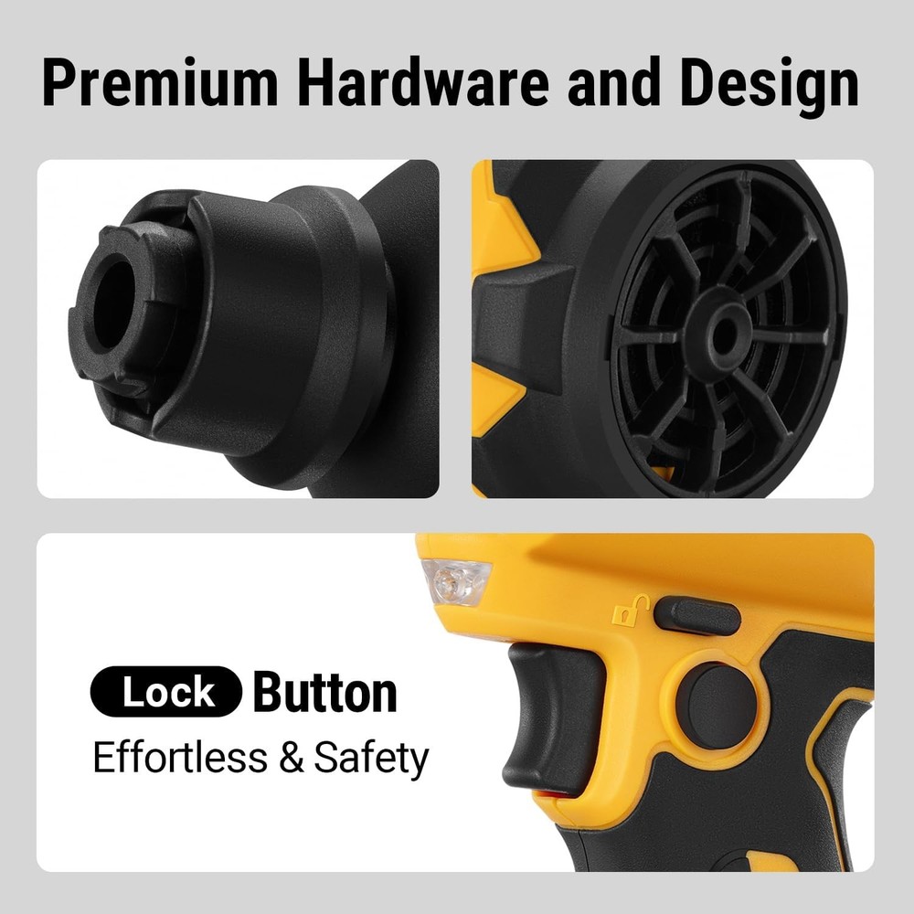 Cordless Compressed Air Duster & Blower Compatible with DeWalt 20V MAX Battery (