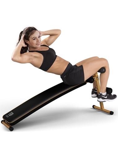 Sit Up Bench, Adjustable Workout Bench for Ab Exercise, Curved Incline/Decline