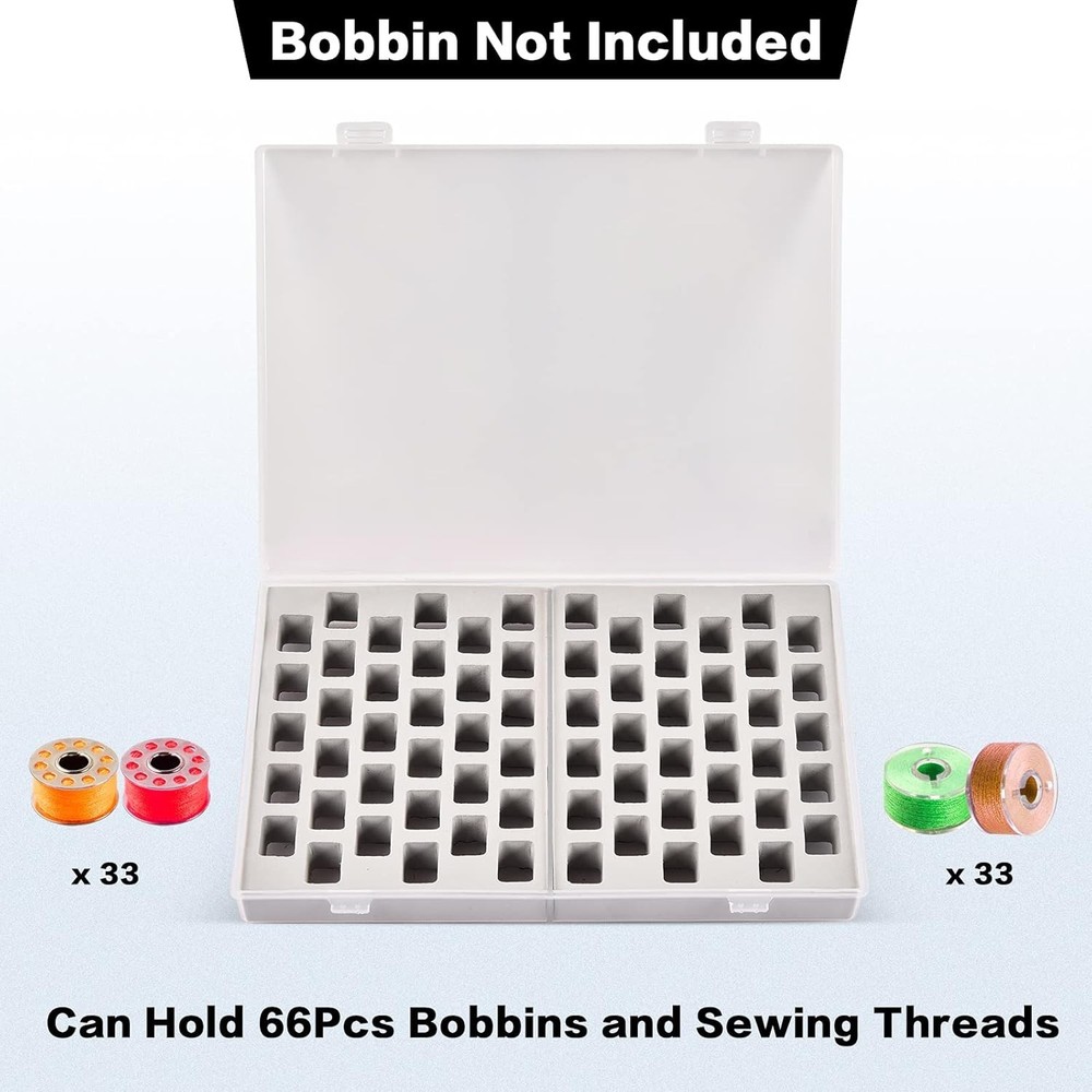 Bobbin Holder Case - 66 Pcs Bobbins Thread Storage Organizer Compatible with ...