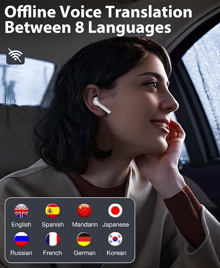 AI Language Translator Earbuds,144 Languages Bluetooth Translator Device