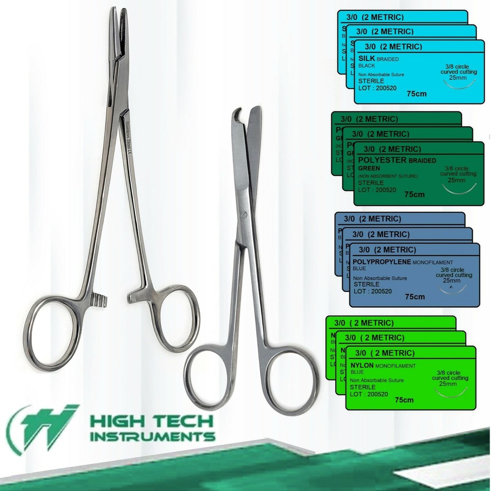 Practice Suture Kit Set With Needle Holder Driver Stitch Scissors For Students