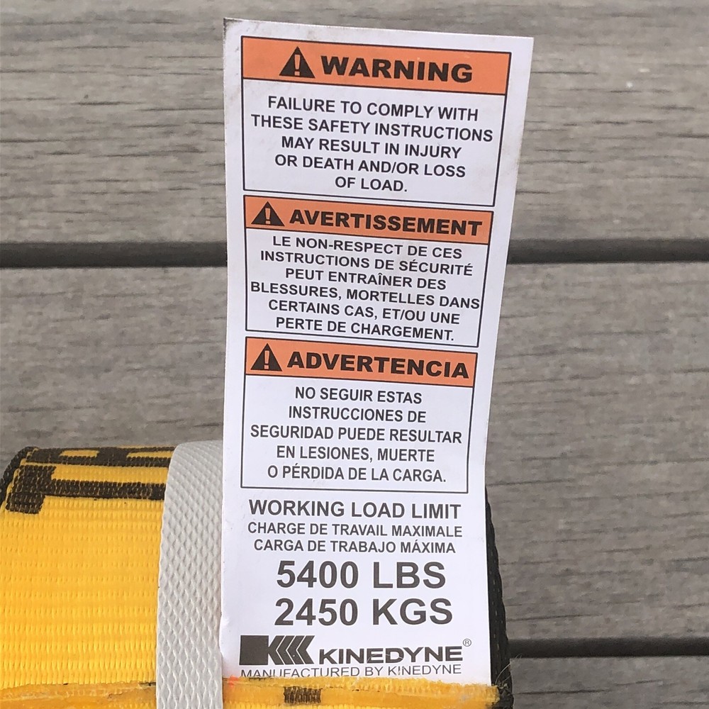 KINEDYNE WINCH STRAP WITH FLAT HOOK 4"X30FT