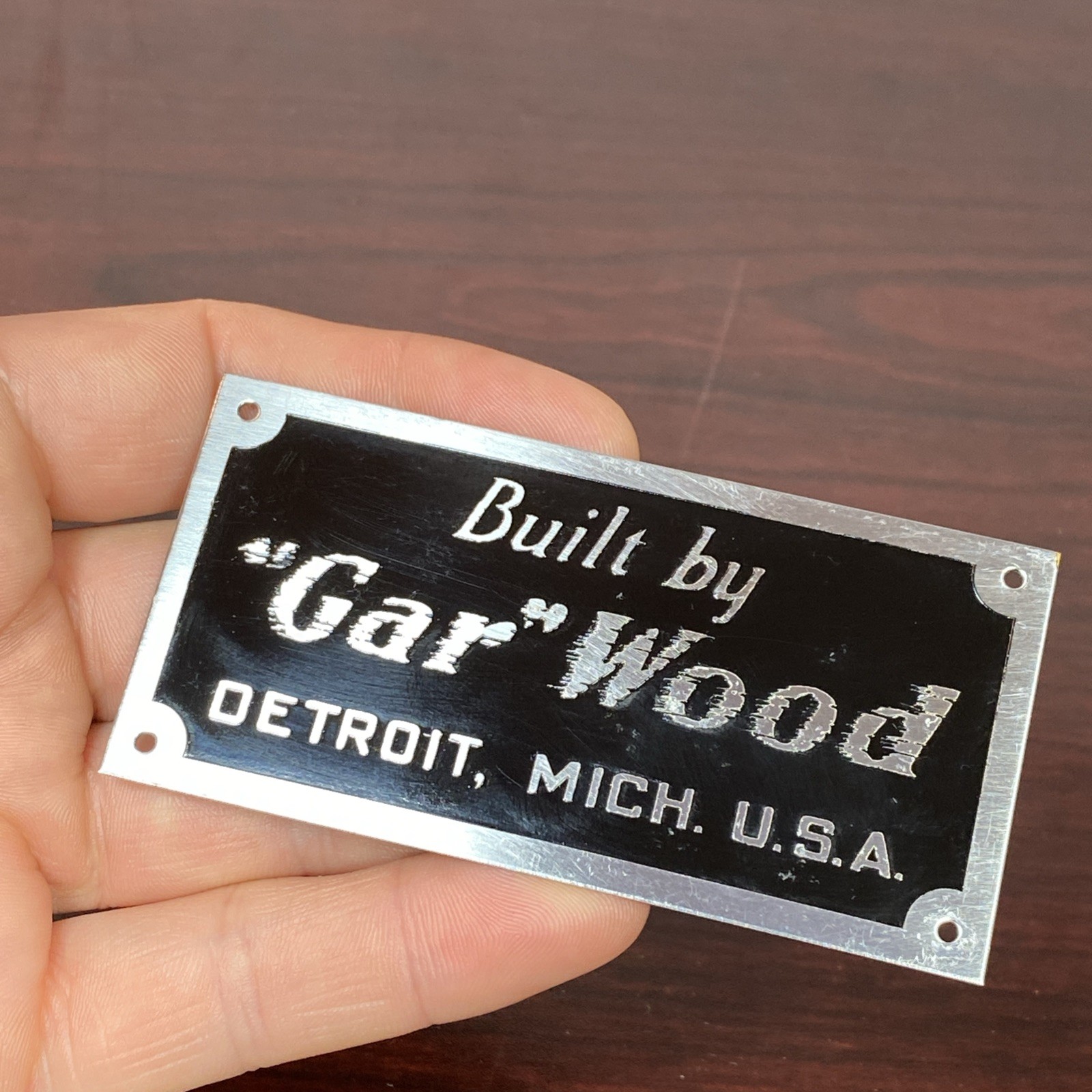 Gar Wood Detroit Mich USA Custom Motor Boats Nameplate Sign