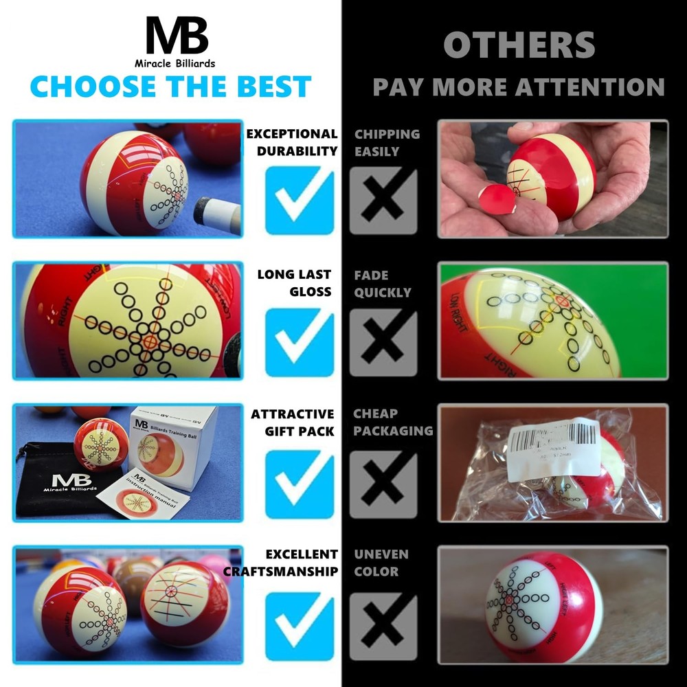 Billiards Cue Ball Pools Balls Practice Training Artifact with Training Guide