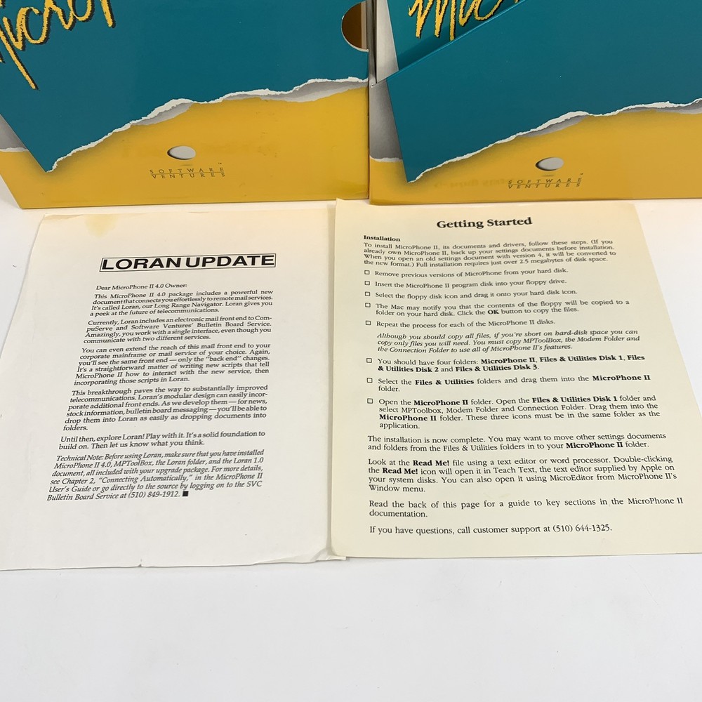 Vintage Macintosh Microphone II Version 4 Software Kit / Three 3.5" Disk
