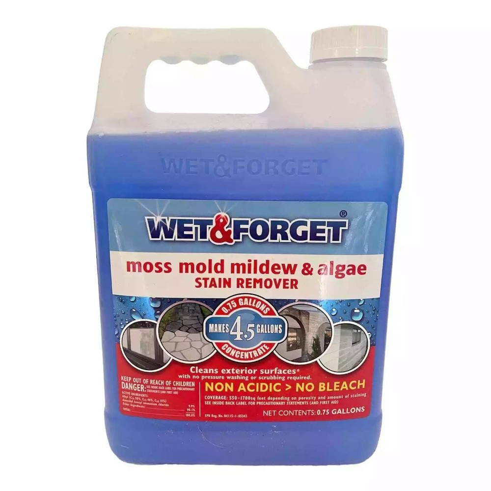 Wet & Forget Moss Mold Mildew Algae Stain Remover Multi-Surface Cleaner 96oz x2