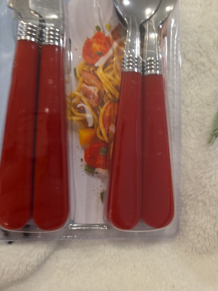 GOODCOOK Essentials 12-Piece Flatware Set Red