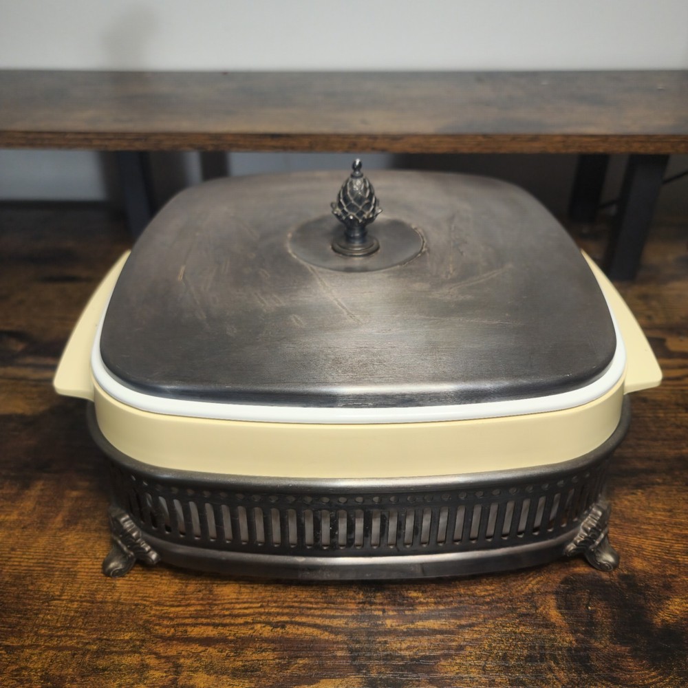 Gorham Silverplate Casserole Stand YC90 w/ Lid  Insert Vintage Buffet Warm Dish