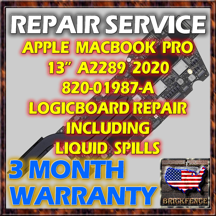 MACBOOK PRO 13" A2289 2020 820-01987-A LOGIC BOARD REPAIR SERVICE