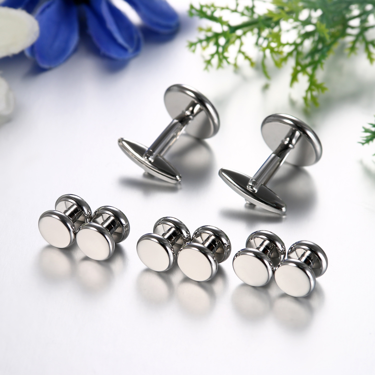 Mens Classical Shirt Tuxedo Cufflinks Wedding Party Buttons Cuff Links Studs Set