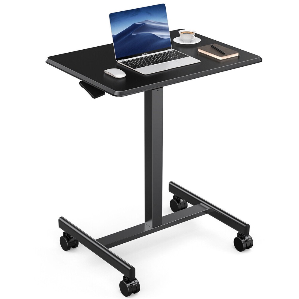 Adjustable Height Mobile Standing Desk with Wheels - Rolling Laptop Table