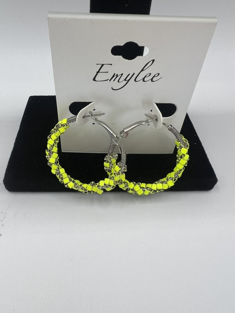 Emylee Abstract Beaded Statement Hoop Earrings With Bracelet
