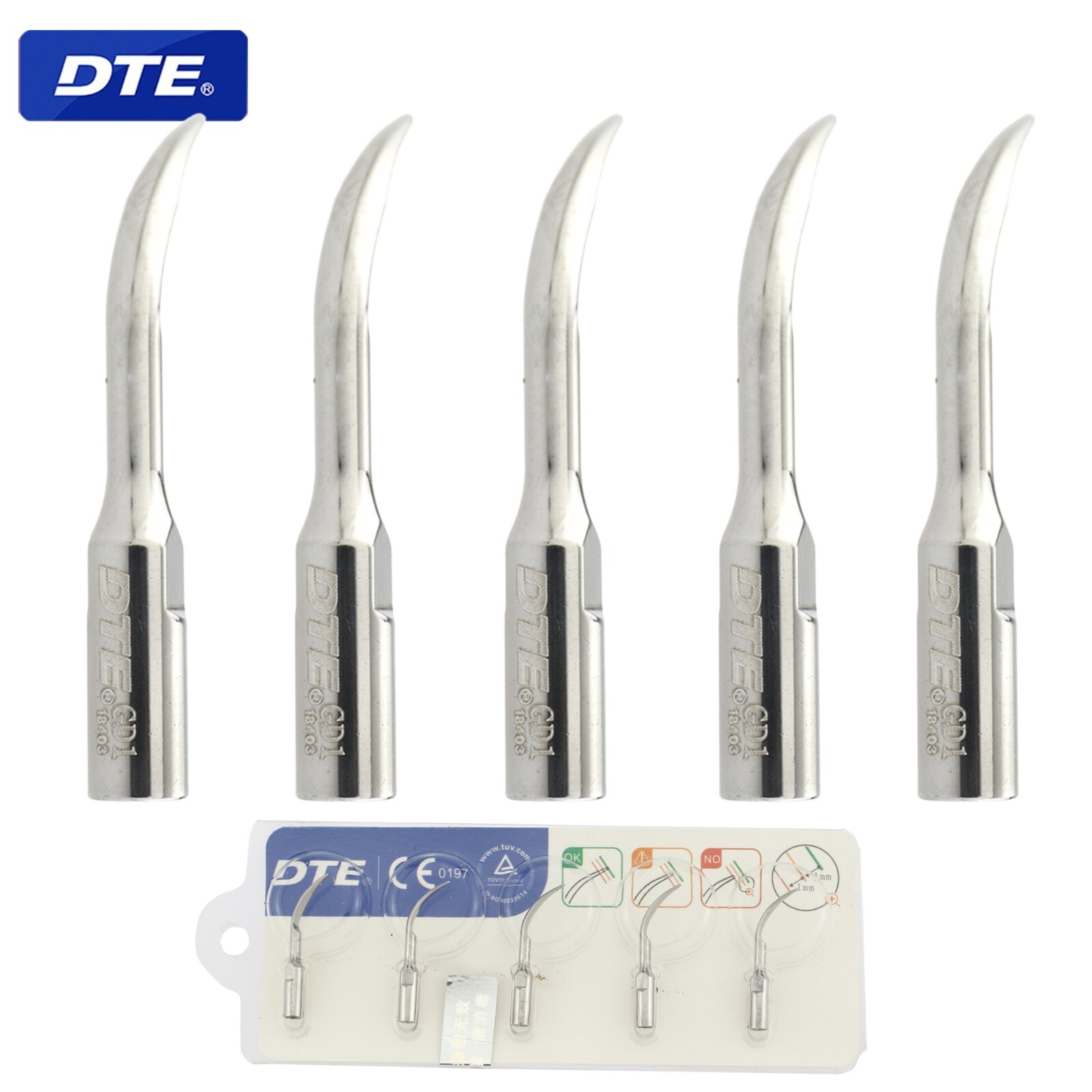 Woodpecker DTE Dental Ultrasonic Scaler Tips Scaling Perio SATELEC ACTEON EMS P1