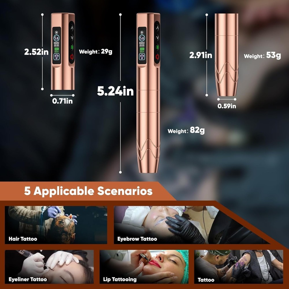 Microblading Kit - Professional Complete Wireless Tattoo Gun Rose Gold