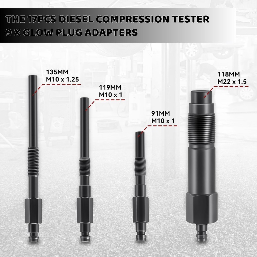 Diesel Engine Cylinder Compression Tester Pressure Test Tool Kit Direct Indirect