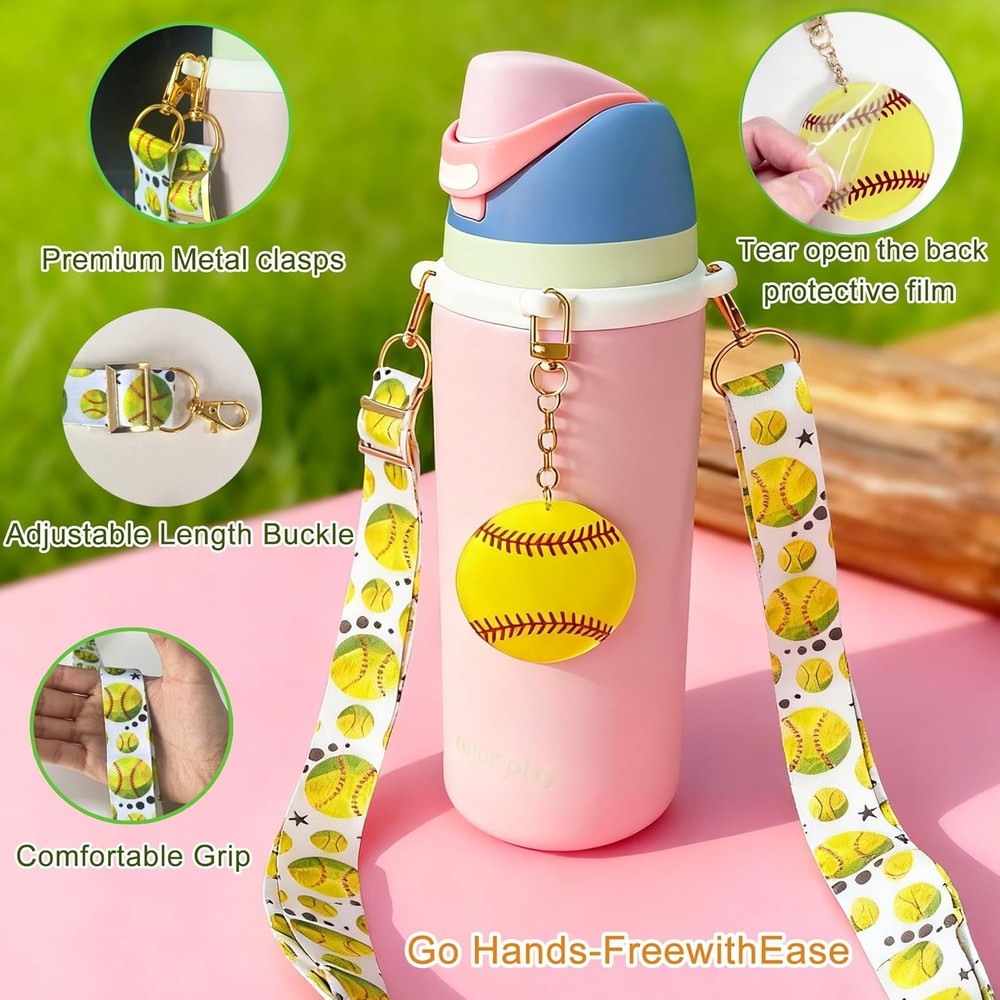 Shoulder Strap and Handle Strap and Charm Set Compatible for Owala,Includes Sili